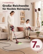 Vexilar C8 Stielstaubsauger mit Kabel – 60 kPa Saugkraft für Tierhaare & Hartböden – Bild 3