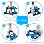 COSTWAY 4 in 1 Lauflernwagen Autofoermig – Höhenverstellbar mit Musik & Licht für Babys ab 6 Monaten – Bild 4