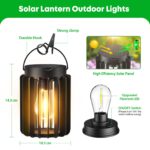 RECHOO 2er Set Solarlampen Hängend mit LED – 12 Std. Leuchtdauer, IP65 wasserdicht für Garten & Balkon – Bild 2