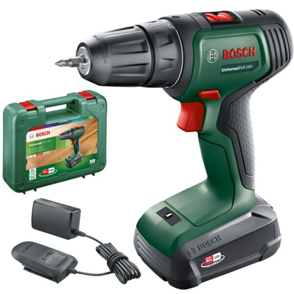 Bosch UniversalDrill 18V Akkuschrauber mit Akku & Koffer – Profi-Bohrschrauber
