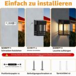 btfarm 4er-Set Solar-Wandleuchten mit 3-Stufen-Helligkeit – IP65 Warmweiß für Garten & Terrasse – Bild 6