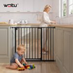 WOLTU Treppenschutzgitter 75–107 cm Metall – Sicherheitsgitter mit Auto-Close & Bohren-Option – Bild 2