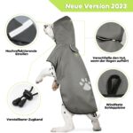 Hunderegenmantel XL wasserdicht mit Kapuze & Reflektoren – Regenschutz für Hunde – Bild 4