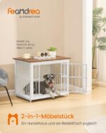 Feandrea Hundebox 82x55x64 cm mit 2 Türen – Designmöbel & Hundekäfig für bis 60 kg – Bild 2