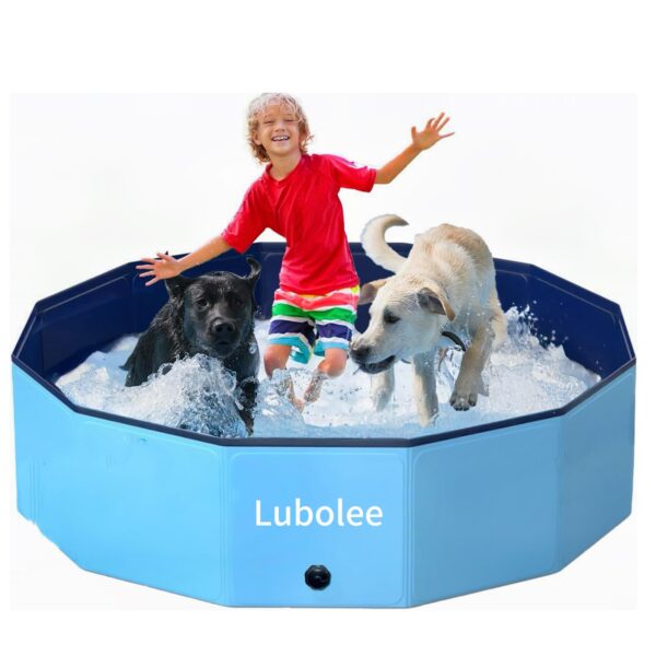 Lubolee Hundepool 120x30cm – Faltbares Planschbecken für grosse Hunde mit rutschfester Oberfläche