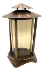Anosta Grablaterne Bronze 21 cm mit LED-Kerze – Wetterfeste Grableuchte aus Metall – Bild 2