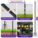 AHRLHR 6er-Set Outdoor String Light Poles 3m – Höhenverstellbar bis 3 Meter für Garten & Terrasse – Bild 7