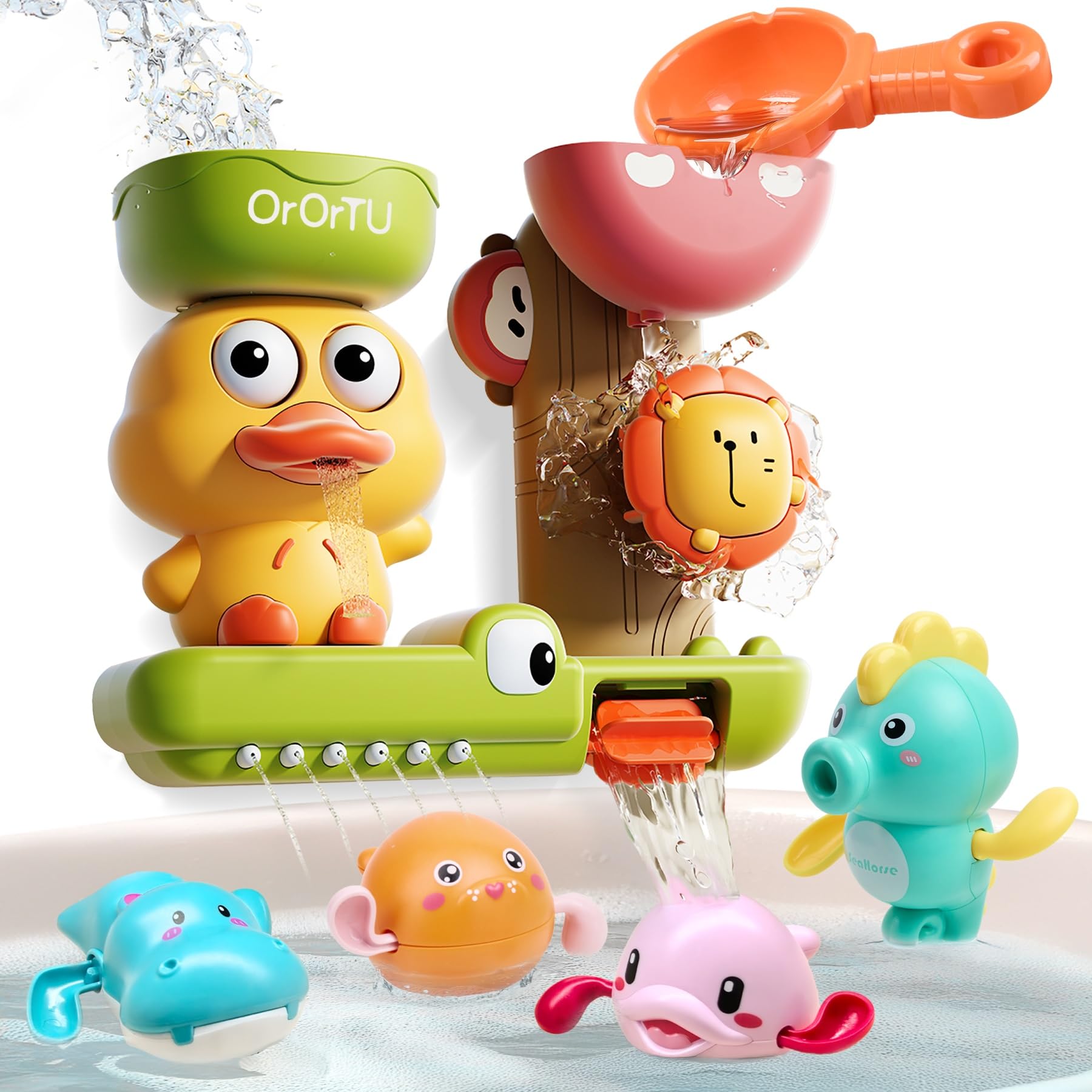 OR OR TU Baby Badespielzeug Set – Wassermühle & Aufziehspielzeuge für Babys ab 18 Monaten