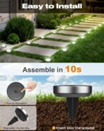 btfarm 10er Set Solar Bodenleuchten – IP65 Gartenbeleuchtung mit 8 LED für Außen – Bild 4