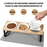 Xnqelerate Erhöhter Katzennapf 3er Set – Ergonomische Futterstation mit Keramik & Bambus – Bild 5