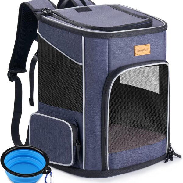 Morpilot Haustier-Rucksack 33x28x41 cm – Katzen & Hunde Transportrucksack Blau