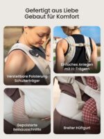 GROWNSY Babytrage 3-20 kg – Ergonomische Kindertrage mit M-Position & Schnellverschluss – Bild 4