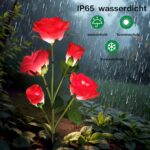 Hqynss 2er Set Solar Rosenleuchten – IP65 Solarlampen für Garten & Terrasse in Rot – Bild 3