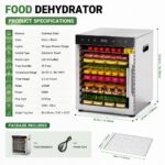 SHZICMY 800W Dörrautomat mit 10 Edelstahlschalen – Digitale Temperaturregelung & LED Touch Control – Bild 2