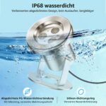 LyLmLe LED Teichbeleuchtung 6W RGB mit APP-Steuerung – IP68 Unterwasserleuchte für Teiche – Bild 4