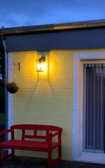 K-Bright 2er Set Aussenwandleuchte mit Bewegungsmelder – E27 Anthrazit Vintage für Terrasse & Hof – Bild 2