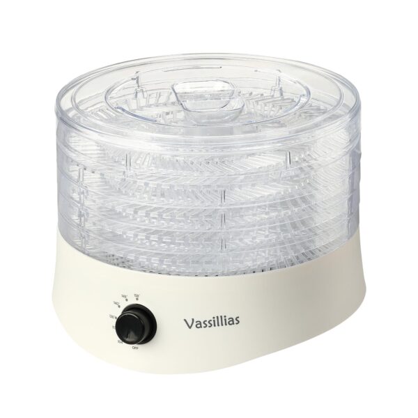 Vassillias Dörrautomat 280W mit 5 Tabletts – Lebensmitteltrockner für Fleisch, Obst & Gemüse