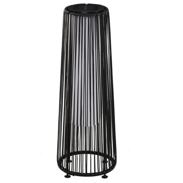 Outsunny Solarleuchte Rattan 61 cm – Gartenlampe mit Lichtsensor & 8h Betriebsdauer