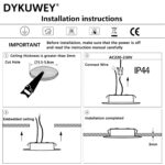LED Einbaustrahler 230V 3W Flach – IP44 Deckenspots für Bad & Küche | 4er Set Silber Warmweiss – Bild 9