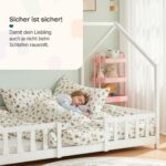 [en.casa] Montessori Hausbett Sisimiut 140x200 cm – Kinderbett mit Rausfallschutz & Lattenrost – Bild 6