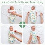 Yukkidds Pucksack 3er Pack – 100% Baumwolle Pucktuch für Neugeborene 0-3 Monate – Bild 3