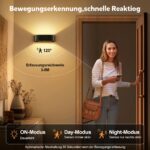 SNADER Akku Wandleuchte mit Bewegungsmelder & Fernbedienung – 600 LM, dimmbar, 3 Farbtemperaturen + 15 RGB-Farben – Bild 2