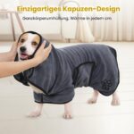 PETTOM Hundebademantel mit Hohem Kragen – Extra Saugfähig & Schnelltrocknend für alle Grössen – Bild 3