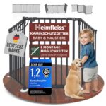 Heimfleiss Kaminschutzgitter Baby – Universaler Ofenschutz aus Stahl mit Sicherheitsverschluss