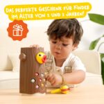 Nene Toys Specht-Magnetspiel ab 2 Jahren – Montessori Holzspielzeug für Feinmotorik & Farbenlernen – Bild 7