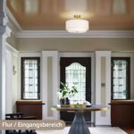 CALOKES Deckenlampe Ø40 cm Weiß mit Goldenem Rahmen – Dimmbar, 3×E27, Modernes Design – Bild 7