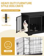 Hzuaneri Hundebox 100 cm mit 2 Schiebetüren – Modernes Möbel für mittlere & grosse Hunde – Bild 8