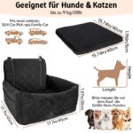 Bindokun Hundeautositz für kleine Hunde bis 9 kg – Memory-Schaum Booster mit Sicherheitsgurten – Bild 2
