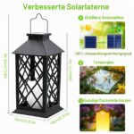 Dekofun 35cm Solarlaterne 2er-Set – Flammeneffekt & IP65 Wasserdicht für Garten & Balkon – Bild 3