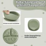 Oskuglin 9-teiliges Silikon Babygeschirrset BPA-frei – Rutschfest mit Saugnapf ab 6 Monaten – Bild 5