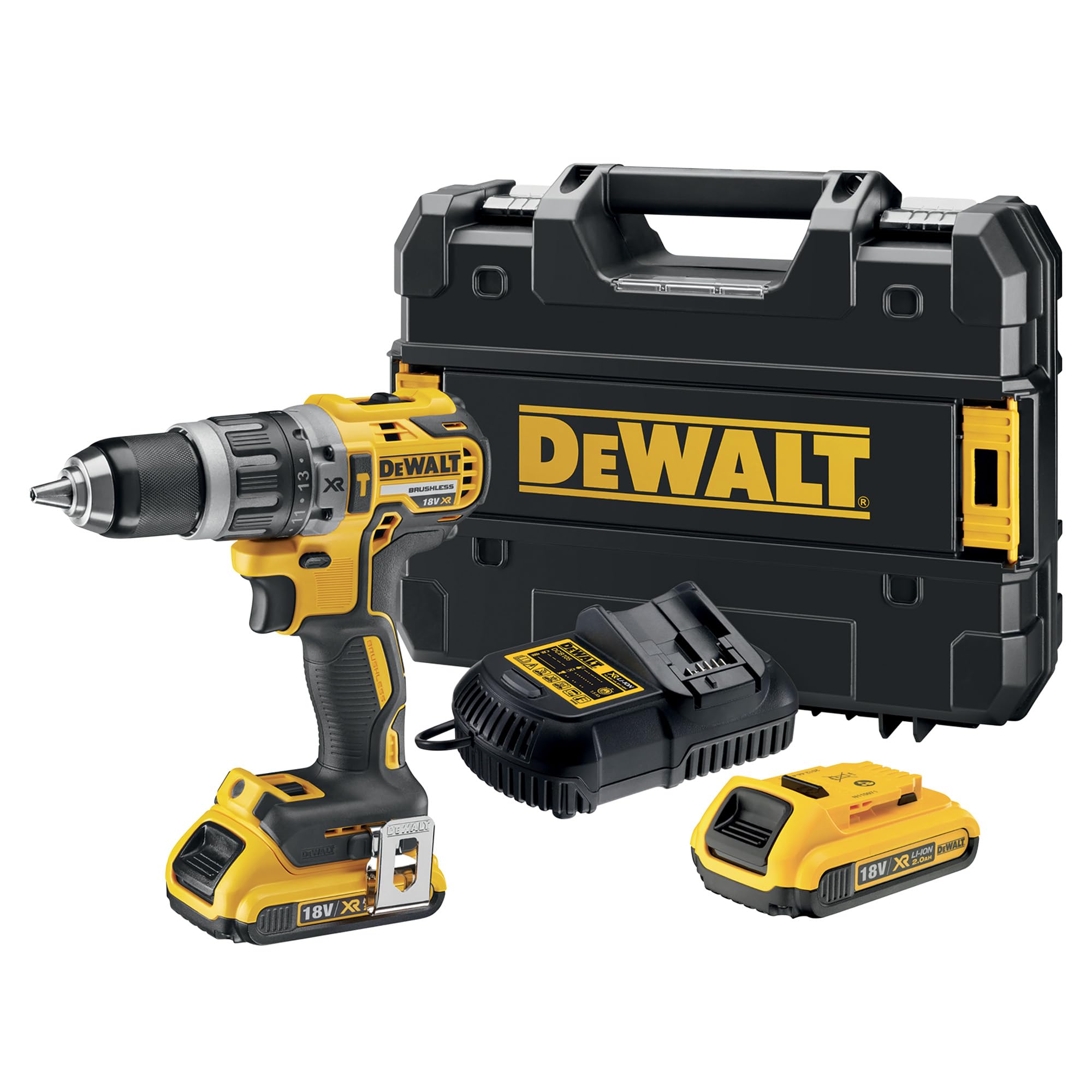 DEWALT 18V Schlagbohrschrauber Brushless mit 2x2,0Ah Akkus & TSTAK-Koffer