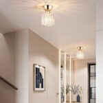 MELAYR Kristall Deckenleuchte Ø13cm Gold – Elegante E27 Deckenlampe für moderne Räume – Bild 7