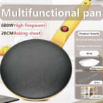 Elektrische Crêpes-Pfanne 17,8 cm mit automatischer Temperaturregelung – Antihaft-Profigerät – Bild 6