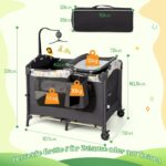 COSTWAY 4-in-1 Reisebett klappbar – Beistellbett, Wickeltisch & Laufstall für 0–36 Monate – Bild 3