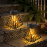 2x Bseical Solar Laternen Außen – Vintage Hängeleuchten IP65 Wetterfest für Garten & Terrasse – Bild 7