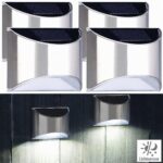 Lunartec 4er-Set Solar-LED-Wandleuchte mit Lichtsensor – Edelstahl IP44 für Aussen – Bild 3