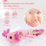 hahaland Axolotl Sensorik Spielzeug 0-6 Monate – 5-in-1 Musikspielzeug mit Beissring & Spiegel – Bild 7