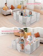 Dripex Laufstall Baby 150×150 cm mit Tür & Spielzeugboard – Faltbarer Playpen aus Kunststoff – Bild 7