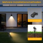 Pogestrand LED Gartenbeleuchtung 32m 10er-Set – IP65 Wasserdicht, 2000 lm, 3000K Warmweiss – Bild 4