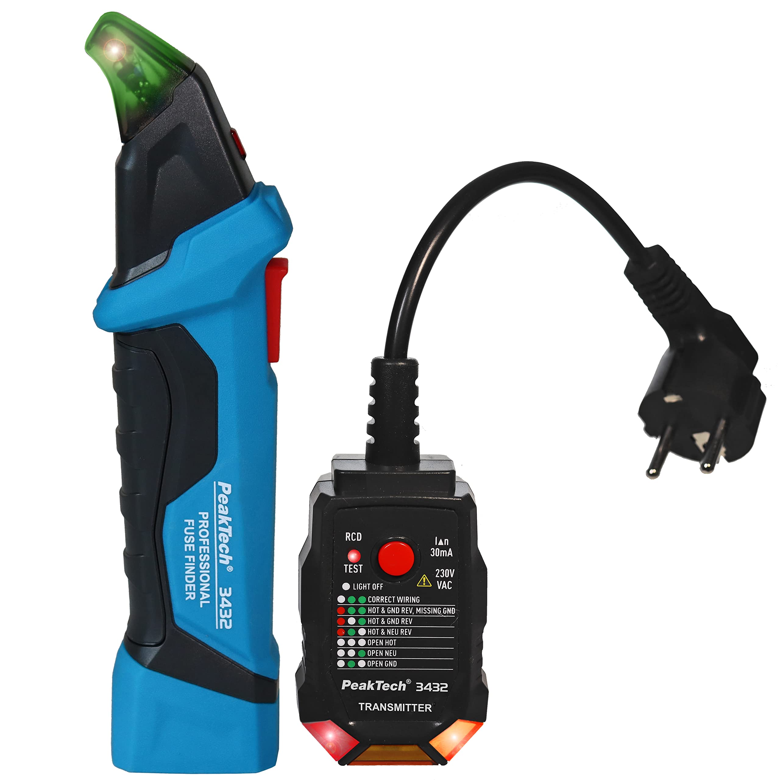 PeakTech 3432 Sicherungsfinder & RCD Tester – Stromkreisfinder für Elektriker