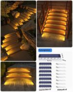 DetarZinLED Solar Bodenleuchten 8er Set IP68 – Warmweisse LED Treppen- & Gartenbeleuchtung – Bild 6