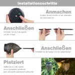 JOYCREATOR 2er Set Metall Solarleuchten – IP65 Orientalische Gartenleuchte Warmweiss für Aussen – Bild 8