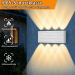 GeyouLux LED Wandleuchte IP65 8W 700LM – Warmweisse Aussenwandlampe 2700K fuer Innen & Aussen – Bild 2