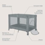 Lionelo Amelie Reisebett mit Matratze – Faltbares Babybett ab Geburt bis 15 kg – Bild 11