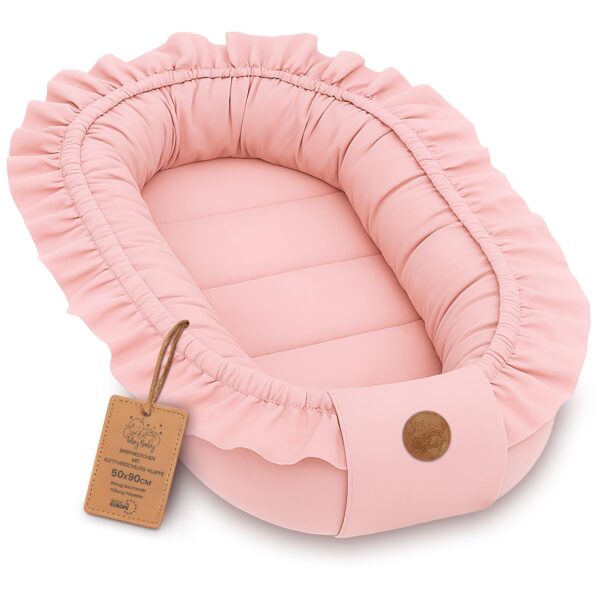 Babynestchen 90x50 cm Baumwolle – Schmutziges Rosa Kokon für Neugeborene