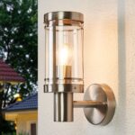 Lindby Djori Edelstahl Wandleuchte aussen – IP44 Aussenleuchte für Garten & Terrasse – Bild 3